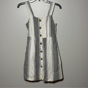 SO Kids Girl Gray/White Sleeveless Striped Button-Down Dress size 12